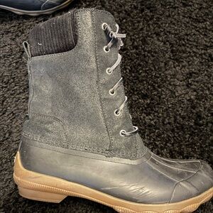 Sperry Black and Tan Lace-Up Boots